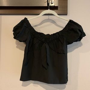 Black Milkmaid Top